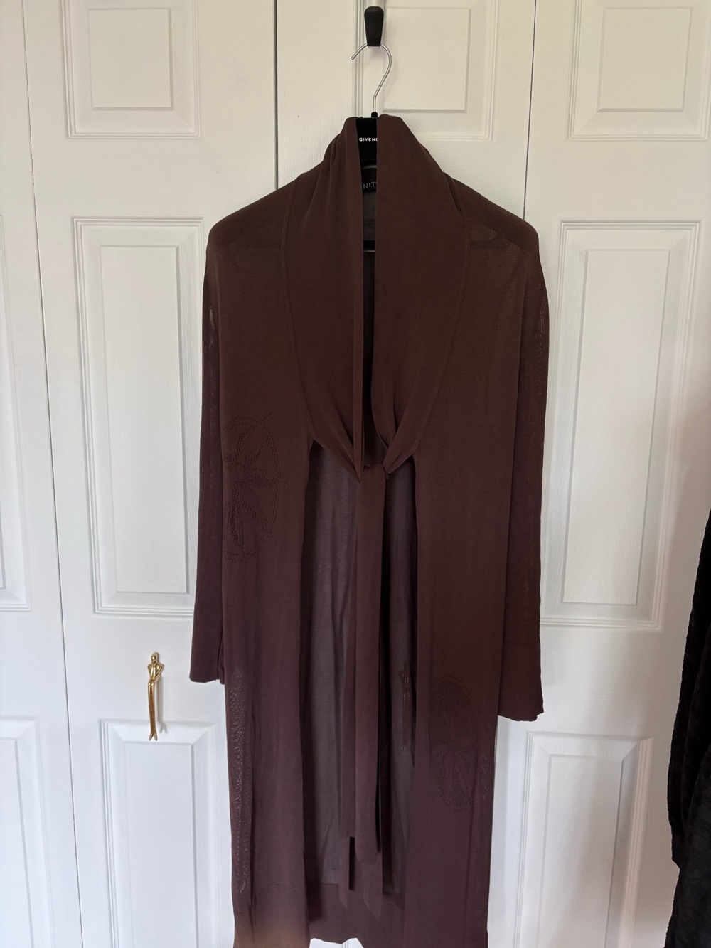 Elegant Brown Sheer Robe with Tie Front - Women’s Lightweight Cover-Up